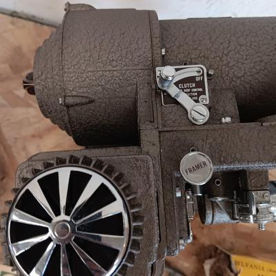 Revere Eight reel to reel Projector with Da-Lite projector screen and brand-new bulb in original box