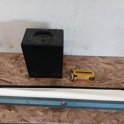 Revere Eight reel to reel Projector with Da-Lite projector screen and brand-new bulb in original box