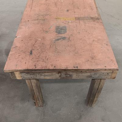 Wooden workbench and folding conference table
