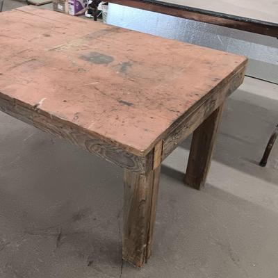 Wooden workbench and folding conference table