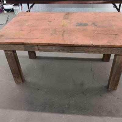 Wooden workbench and folding conference table