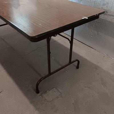 Wooden workbench and folding conference table