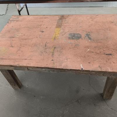 Wooden workbench and folding conference table