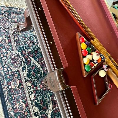 Olhausen Pool table and all accessories Including balls and racks and stand