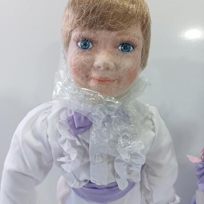 Matthew and Melanie by Jennifer Esteban Porcelain dolls with COA - The littlest of the wedding