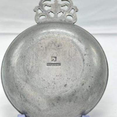STEDE PEWTER PORRINGER DISH, WITH STEDE & HORSE HEAD