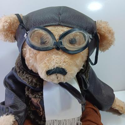 Pilot Bear Plush "Radar" 1997 Brass Button Bear Collectables PickFord Bear