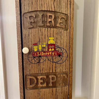 Liberty No. 2 Fire Dept. Wooden Cabinet Wall Shelf