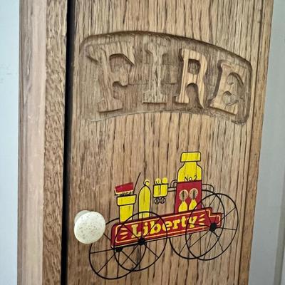 Liberty No. 2 Fire Dept. Wooden Cabinet Wall Shelf