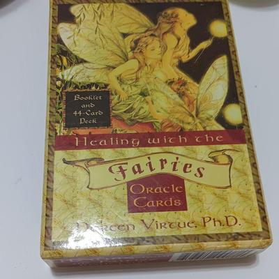 Unburned / new candles with Healing with the Faries Oracle cards