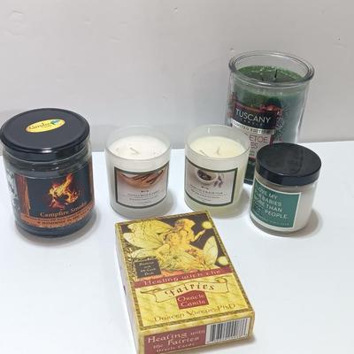 Unburned / new candles with Healing with the Faries Oracle cards