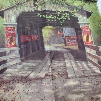 Coca Cola collectibles - bottles - cards - glasses and a tapestry