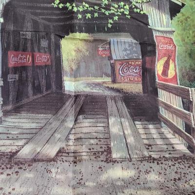 Coca Cola collectibles - bottles - cards - glasses and a tapestry