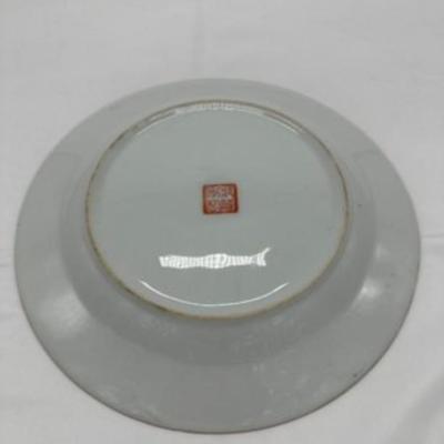 Large Antique Canton Famille Rose Porcelain Plate Floral Design Circa Early 20th Century