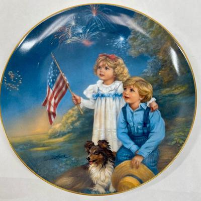 LOT of 3 Collector Plates "For Mom", "Winds of March", & "Star Spangled Sky" by RECO - A Childhood...