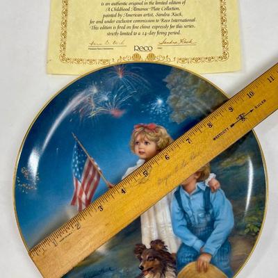 LOT of 3 Collector Plates "For Mom", "Winds of March", & "Star Spangled Sky" by RECO - A Childhood...