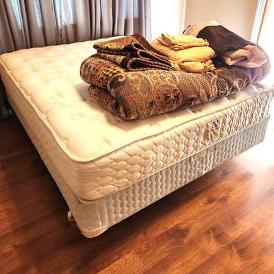 Lot #28 Sealy Posturpedic Queen Mattress/Box Springs/Bed frame - very clean