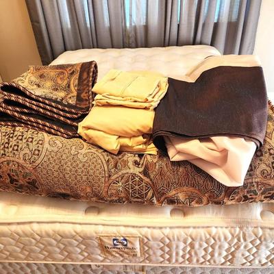 Lot #28 Sealy Posturpedic Queen Mattress/Box Springs/Bed frame - very clean