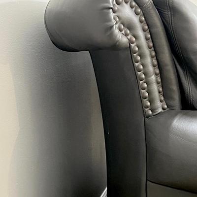 Gray Faux Leather Sofa Nailhead Trim ~*Read Details