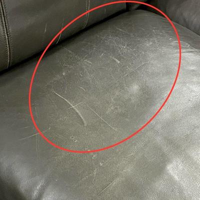 Gray Faux Leather Sofa Nailhead Trim ~*Read Details
