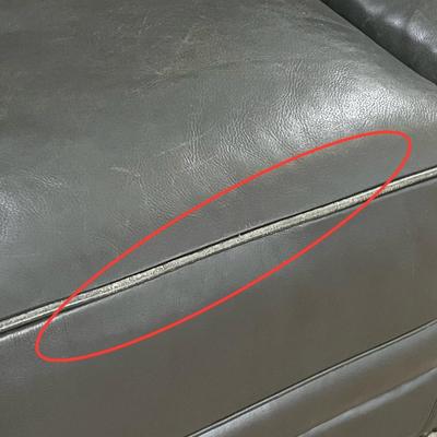 Gray Faux Leather Sofa Nailhead Trim ~*Read Details