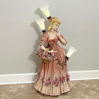 3.5 Ft Tall Victorian Lady Floor Lamp