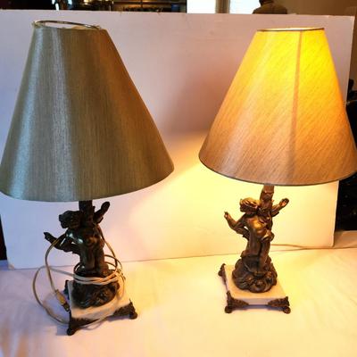 Lot #33 Pair of Vintage Boudoir lame - Cherubs!