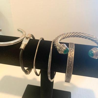 Sterling Bangle Bracelets Lot