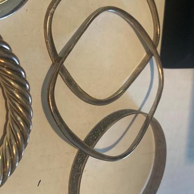 Sterling Bangle Bracelets Lot