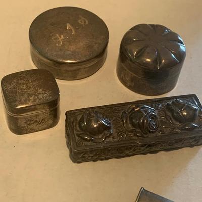 Vintage Sterling Collectibles Lot Letter Opener Pill Boxes Pencil & More