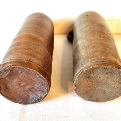 Lot #35 Pair of Old Beer/Whiskey Bottles or Jugs - Salt Glazed
