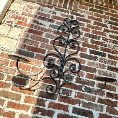 Black iron candle holder large scale