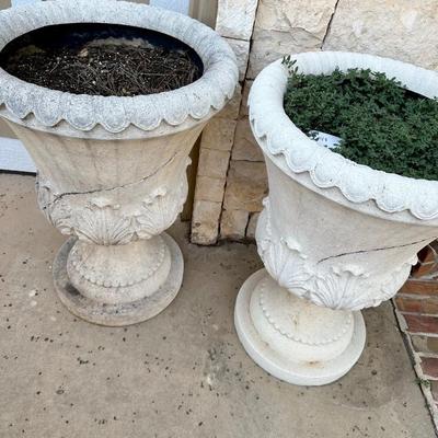 Two non-concrete flowerpots large scale