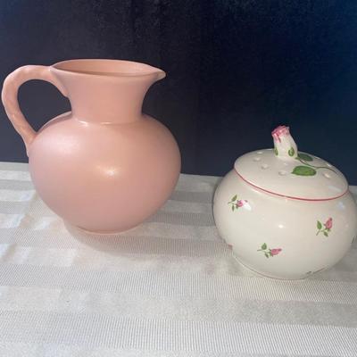 Royal Haeger USA Pitcher and pretty covered dish