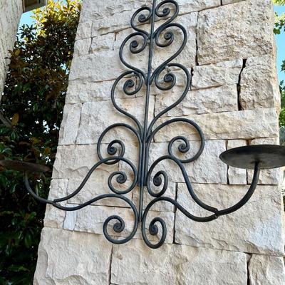 Outdoor iron wall art/ Candle holder