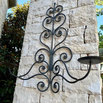 Outdoor iron wall art/ Candle holder