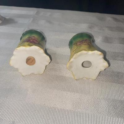 Really Old Salt and Pepper Shakers and 1983 Avon Bell with Handmade Dish