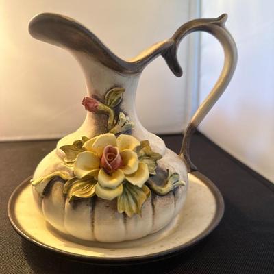 Mid 20th Century Capodimonte Porcelain Pitcher