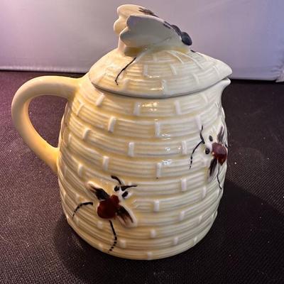 Vintage bee hive honey syrup pitcher