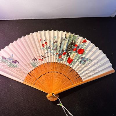 Vintage Japan Airlines Folding Fan With Box