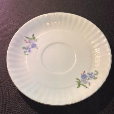 Vintage Bareuther Waldsassen Porcelain Saucer - Pink and Blue Flowers