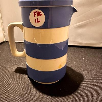 Blue and white cup