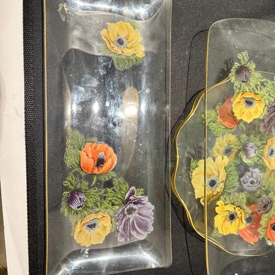 Vitnage Clear plate set of 2 and set of 2 platters