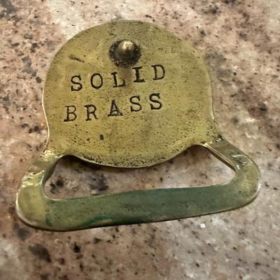 Vintage Solid Brass Indian Head Belt Buckle