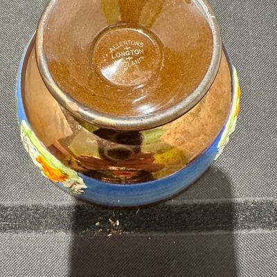 Antique Allertons London Copper Lustre footed bowl 5.25"