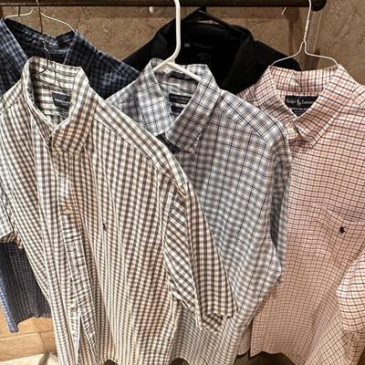 Lot of five men’s XL, long sleeve collared shirts – polo