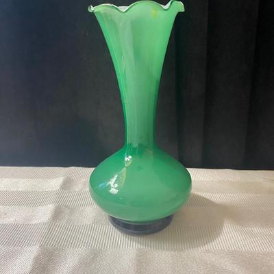 Vintage Italian Candle Stick Holders and Lovely little Green Bud Vase