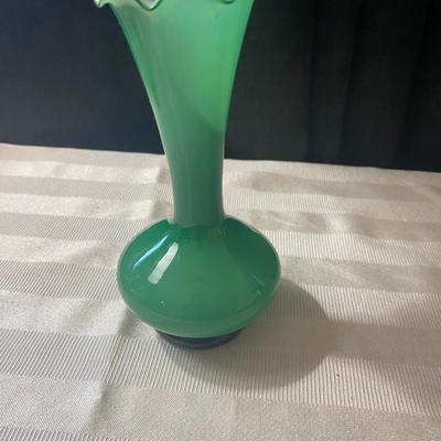 Vintage Italian Candle Stick Holders and Lovely little Green Bud Vase