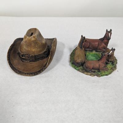 Hat Coin Bank & Horse Candle Holder