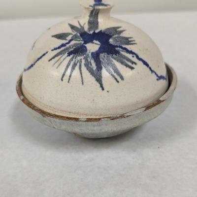 Signed Ceramic Bowl With Lid
